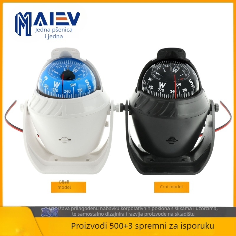 Maiev LC760 mornarski kompas s prilagodljivom magnetskom deklinacijom za palubu (automobil/brod)