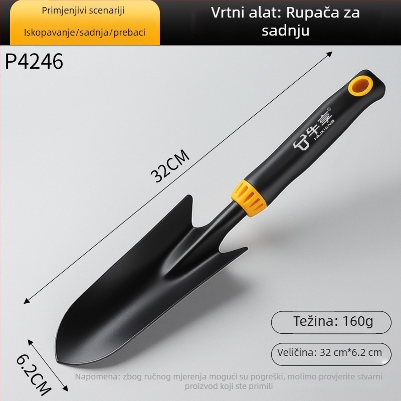 Trokomponentni set lopata od nehrđajućeg čelika za kopanje, sadnju i presađivanje