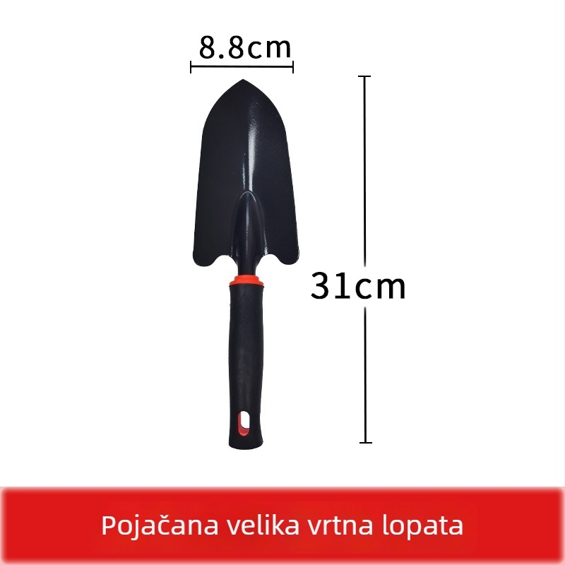 Set alata za vrtlarstvo, tri dijela, od željeza, za sadnju cvijeća i povrća, prokopavanje tla, otpuštanje tla i plijevljenje