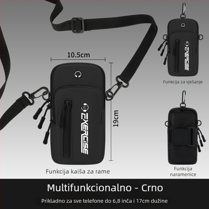 Vanlain arm bag za mobitel, sportska torbica za trčanje i vožnju biciklom, prozračna PU tkanina s podstavom od poliester-pamučne tkanine