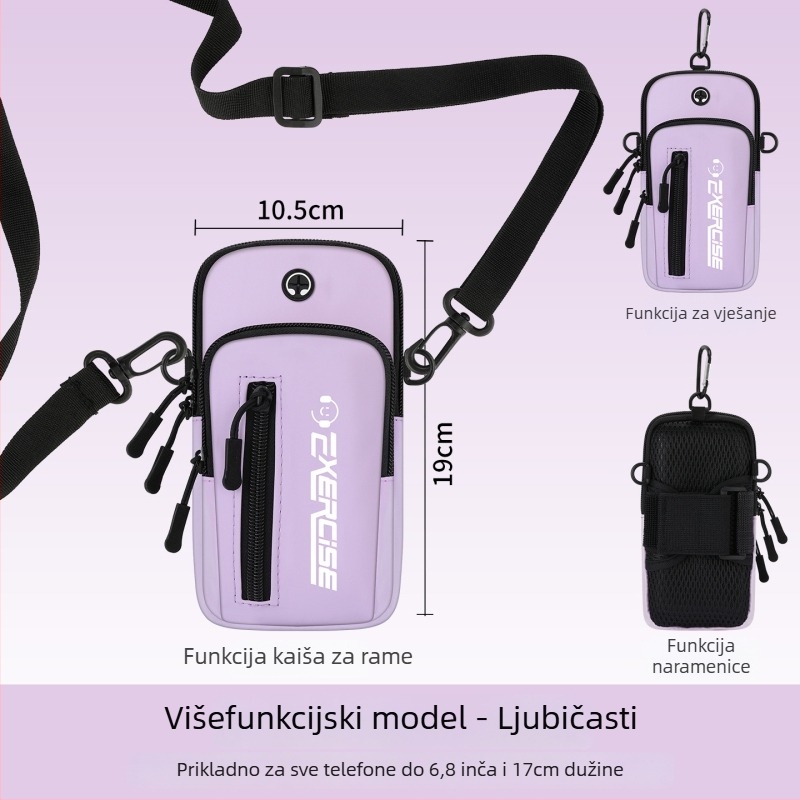 Vanlain arm bag za mobitel, sportska torbica za trčanje i vožnju biciklom, prozračna PU tkanina s podstavom od poliester-pamučne tkanine