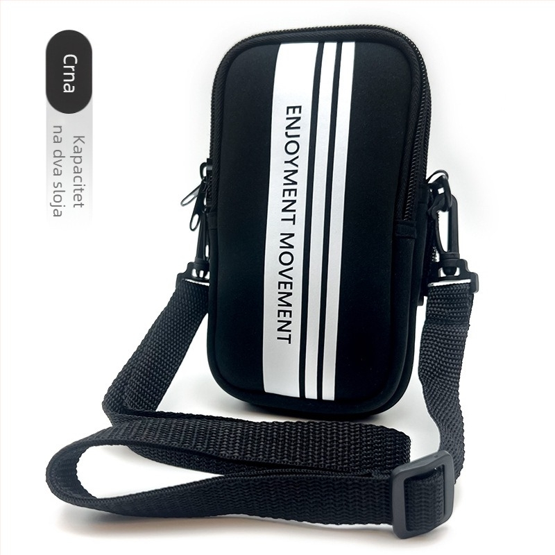 Unisex torbica za nadlakticu s križnim remenom – scuba materijal, vodootporna, prozračna, ultralegka