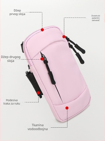 Torba za ruku za telefon za trčanje, unisex, vodootporna, sportska oprema