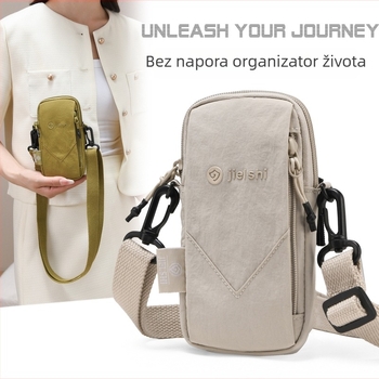 Torba za mobitel za trčanje – najlon, zatvarač, uspravni kvadratni oblik, podstava poliester, izlazak jeseni 2025