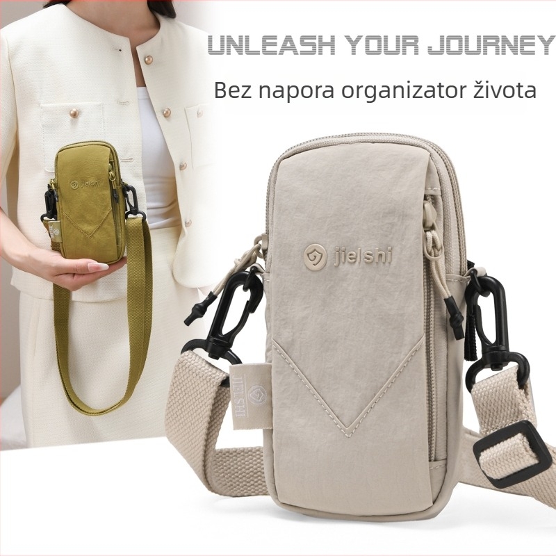 Torba za mobitel za trčanje – najlon, zatvarač, uspravni kvadratni oblik, podstava poliester, izlazak jeseni 2025