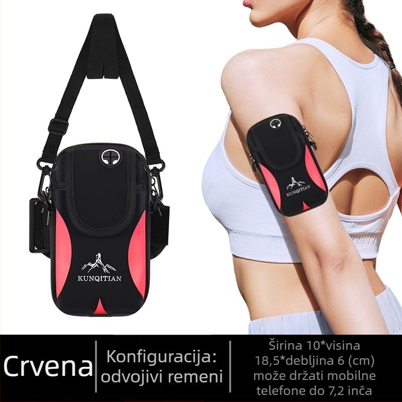 Torba za nadlaktni za otvorene sportove aktivnosti, poliester, unisex, reflektirajuća noćna sigurnost