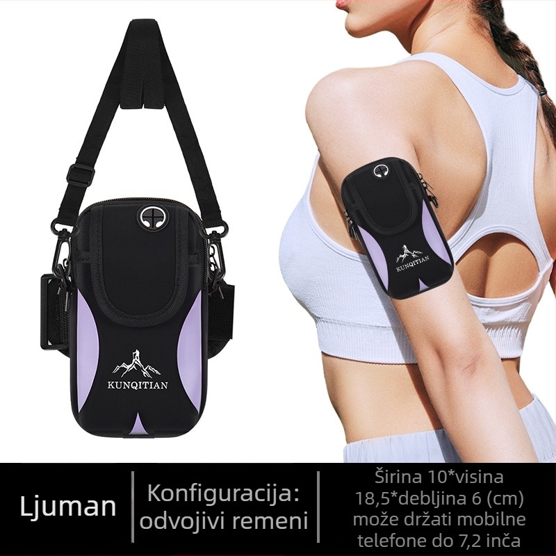Torba za nadlaktni za otvorene sportove aktivnosti, poliester, unisex, reflektirajuća noćna sigurnost