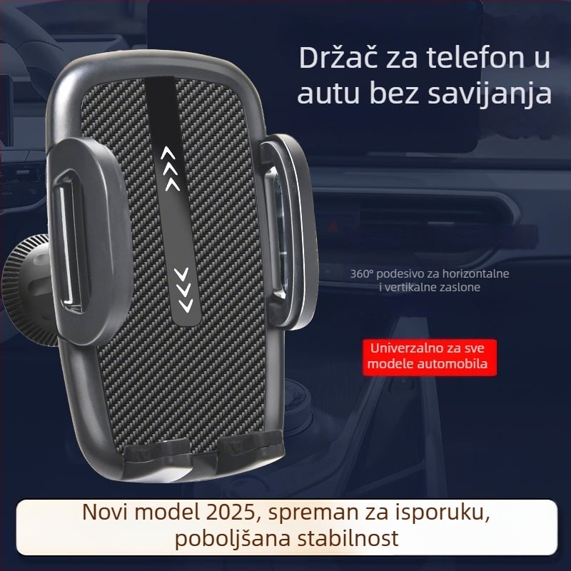 Držač za mobitel u automobilu za ploču, usisna držač, 360° rotacija, minimalistički stil, univerzalno (bez punjenja; usisna montaža; rotacija 360°; univerzalno za ploču)