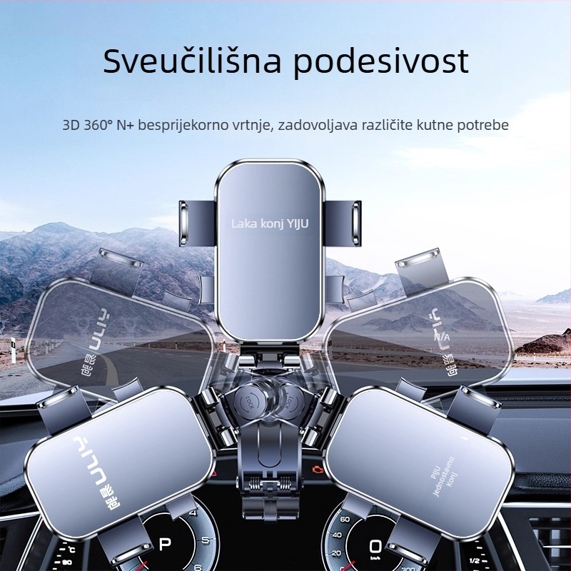 Držač za mobitel u automobilu za ploču, usisna držač, 360° rotacija, minimalistički stil, univerzalno (bez punjenja; usisna montaža; rotacija 360°; univerzalno za ploču)