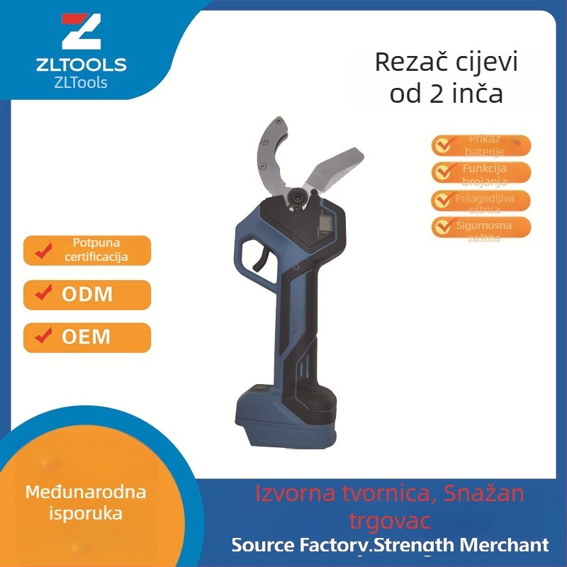 Električni rezac cijevi s litijskom baterijom za PVC i PPR cijevi – vrtni alat za rezanje