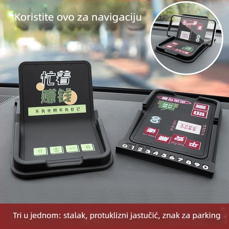 Držač za mobitel u automobilu – univerzalni, gravitacijski držač, kompatibilan s instrument pločom, bez punjenja, Bosivpwssy