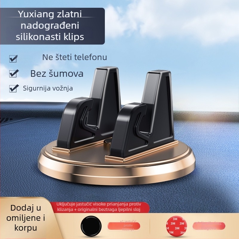 Držač za telefon u automobilu – Univerzalni držač na ploču, ljepilno ugradnja, usisna čašica, Yaffir