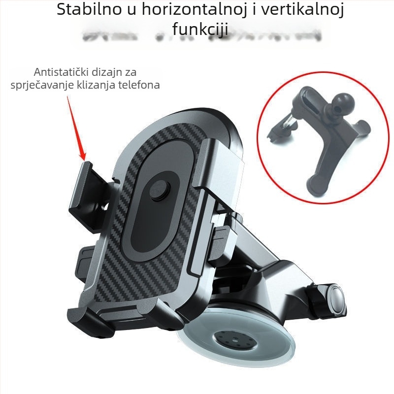 Držač za telefon u automobilu s usisavačem i nosačem na otvor za ventilaciju, gravitacijski držač, punjiva navigacijska podrška za ploču