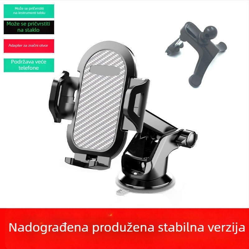 Držač za telefon u automobilu s usisavačem i nosačem na otvor za ventilaciju, gravitacijski držač, punjiva navigacijska podrška za ploču