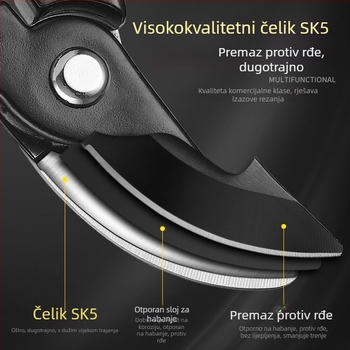 Senbo SK5 Škare za vrtne podrezivanje debelih grana i branje plodova – nehrđajući čelik