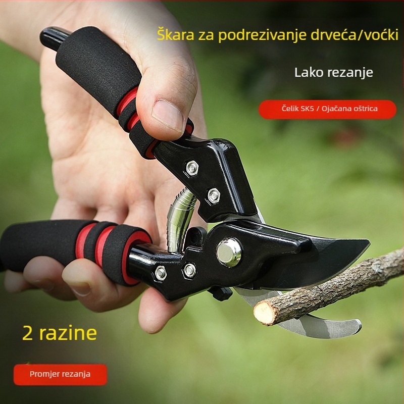 Senbo SK5 Škare za vrtne podrezivanje debelih grana i branje plodova – nehrđajući čelik