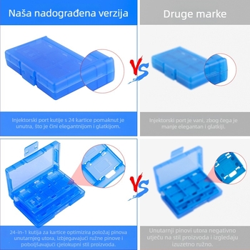 Kutija za pohranu kartica Switch, 24+2 pretinaca, otporna na prašinu i vlagu, lagana plastika, 57 g