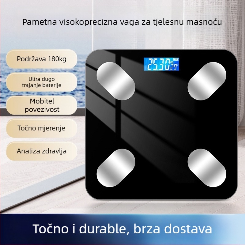 Bluetooth pametna vaga za tjelesnu masnoću s aplikacijom, Type-C punjenje, kućna upotreba
