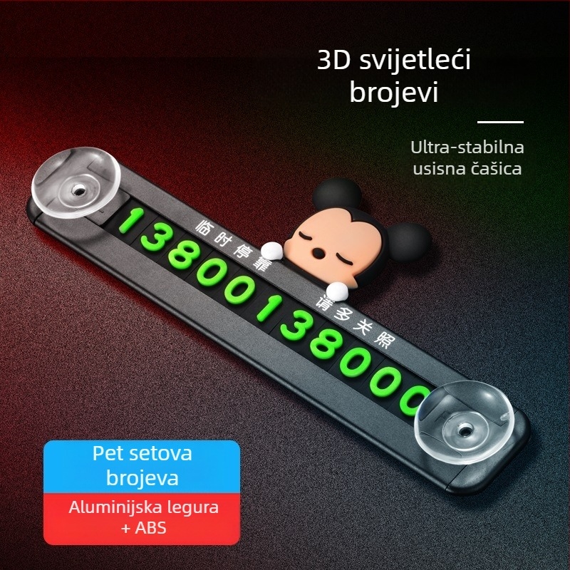 Metalna privremena tablica za broj parkiranja s magnetskim držačem, model RSC-968, mogućnost prilagodbe i tiskanja logotipa