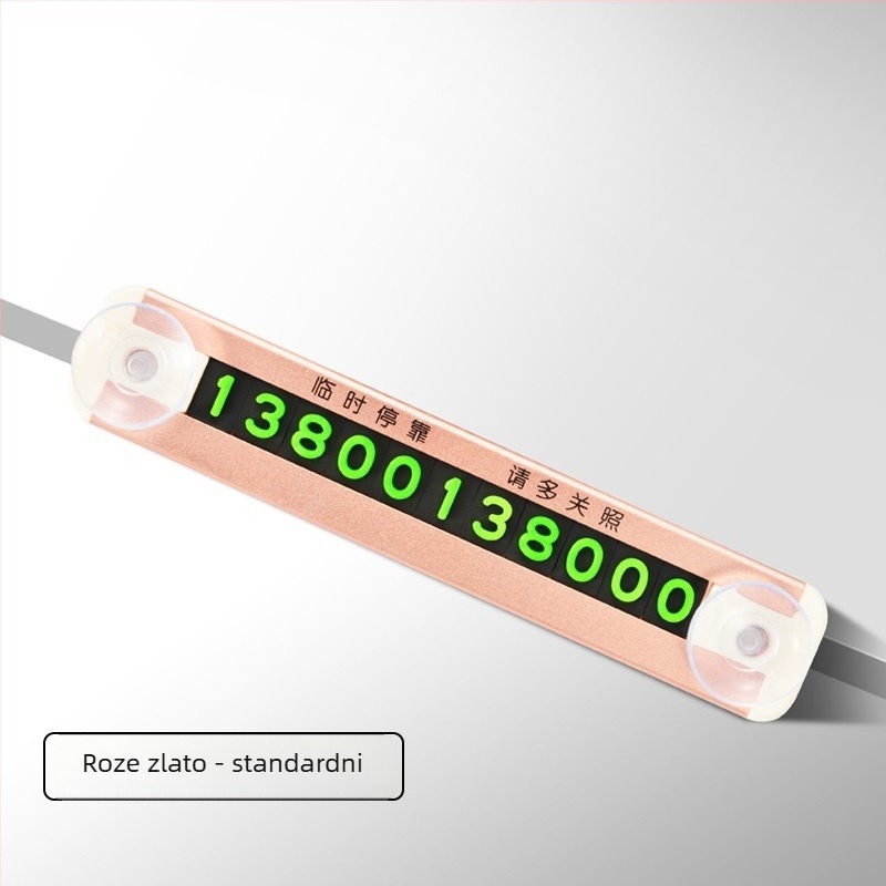 Metalna privremena tablica za broj parkiranja s magnetskim držačem, model RSC-968, mogućnost prilagodbe i tiskanja logotipa