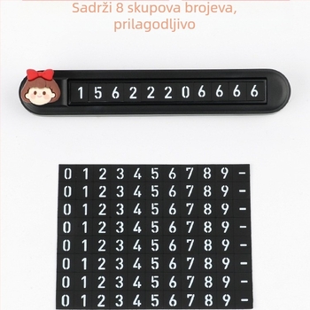 Elektronička kartica za privremeno parkiranje od aluminijske legure, model Flip cartoon double-number parking card