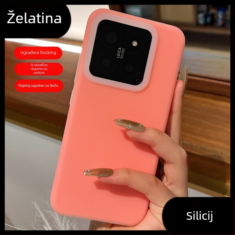 Kućište od tekućeg silikona s gel efektom za Xiaomi 17 Pro i Xiaomi 14 Ultra, ugodan dodir, potpuno prekrivanje