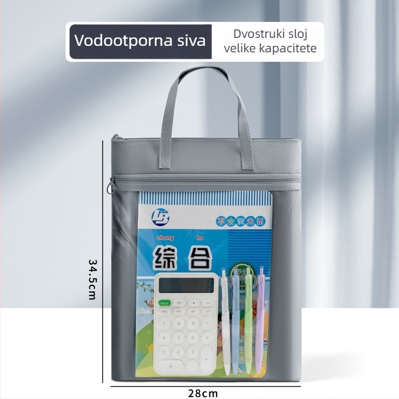 Torba za dopunske lekcije za učenike - velika kapaciteta, vodootporna Oxford tkanina, prijenosna torba za pohranu radnih listova za osnovnu i srednju školu, unisex