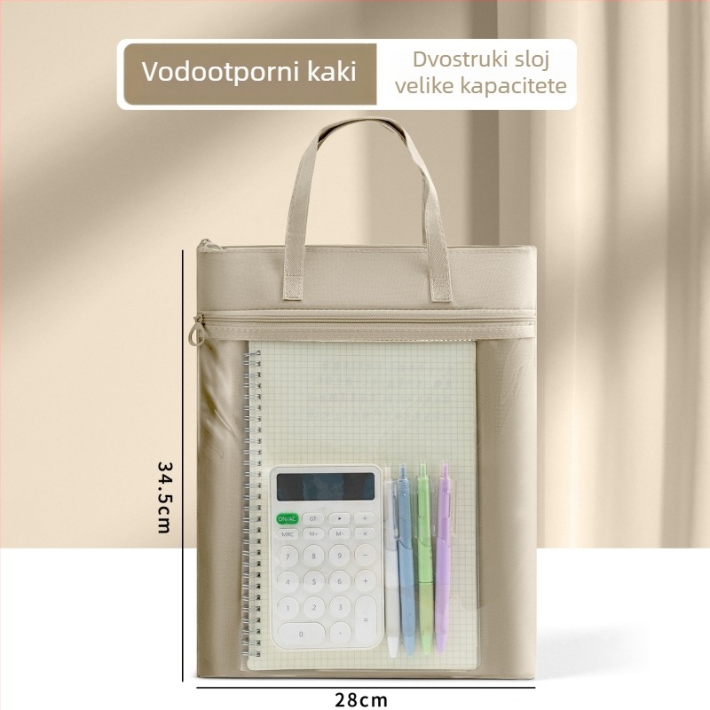 Torba za dopunske lekcije za učenike - velika kapaciteta, vodootporna Oxford tkanina, prijenosna torba za pohranu radnih listova za osnovnu i srednju školu, unisex