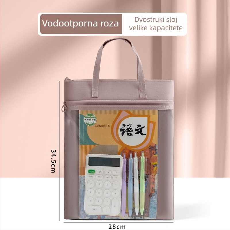 Torba za dopunske lekcije za učenike - velika kapaciteta, vodootporna Oxford tkanina, prijenosna torba za pohranu radnih listova za osnovnu i srednju školu, unisex