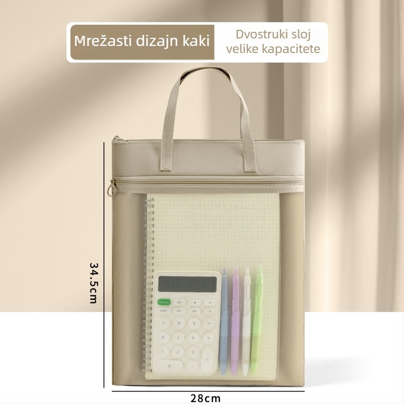 Torba za dopunske lekcije za učenike - velika kapaciteta, vodootporna Oxford tkanina, prijenosna torba za pohranu radnih listova za osnovnu i srednju školu, unisex