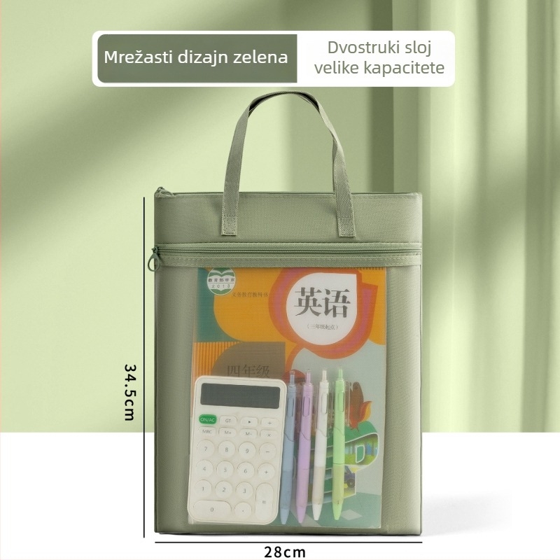 Torba za dopunske lekcije za učenike - velika kapaciteta, vodootporna Oxford tkanina, prijenosna torba za pohranu radnih listova za osnovnu i srednju školu, unisex