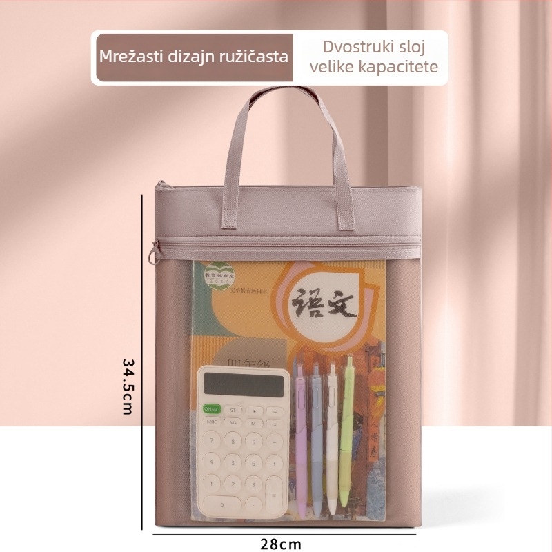 Torba za dopunske lekcije za učenike - velika kapaciteta, vodootporna Oxford tkanina, prijenosna torba za pohranu radnih listova za osnovnu i srednju školu, unisex