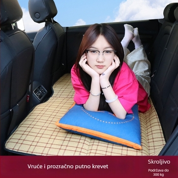 Skidiva neinflabilna automobilska madrac za stražnje sjedalo – odmor na putovanju, univerzalna prilagodba, nosivost do 600 kg