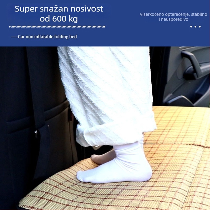 Skidiva neinflabilna automobilska madrac za stražnje sjedalo – odmor na putovanju, univerzalna prilagodba, nosivost do 600 kg