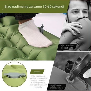 Kamperski napuhljivi madrac s pedalom pumpom – težina 860 g; nosivost 150 kg; površina 70D TPU premaz