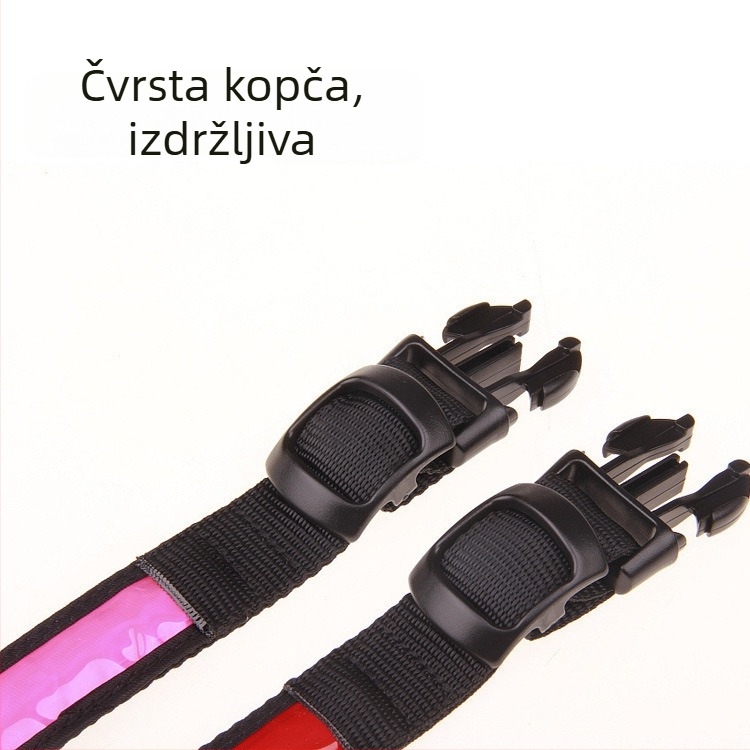 USB punjivi LED osvijetljeni ogrlica za psa, reflektirajuća, protiv gubitka, za šetnju, veličine S/M/L (40/50/60 cm)