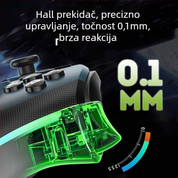 Igraći kontroler s Hall senzorom, RGB osvjetljenjem, dvostrukim vibracijama, Bluetooth i USB-C
