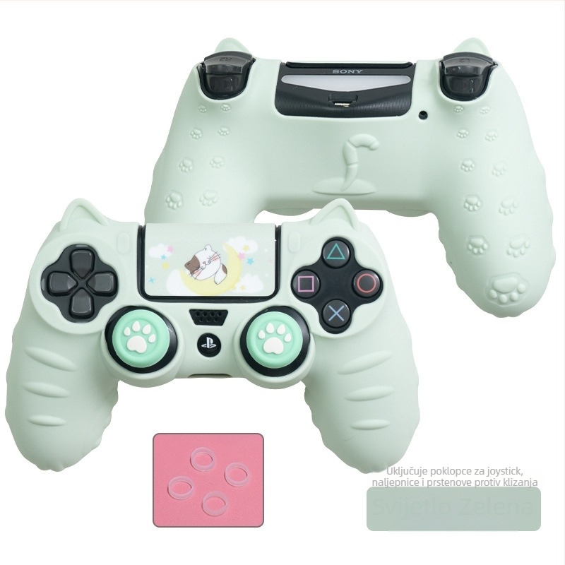 PS4 silikonski navlaka za ručicu sa kapicama za analogne palice i prstenom protiv prašine (1 paket)