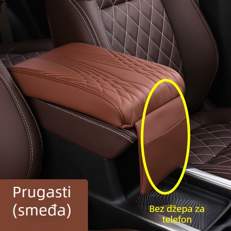 Kožni jastučić naslona za ruku s džepom za telefon i držačem za čašu, Sail family, univerzalna kompatibilnost