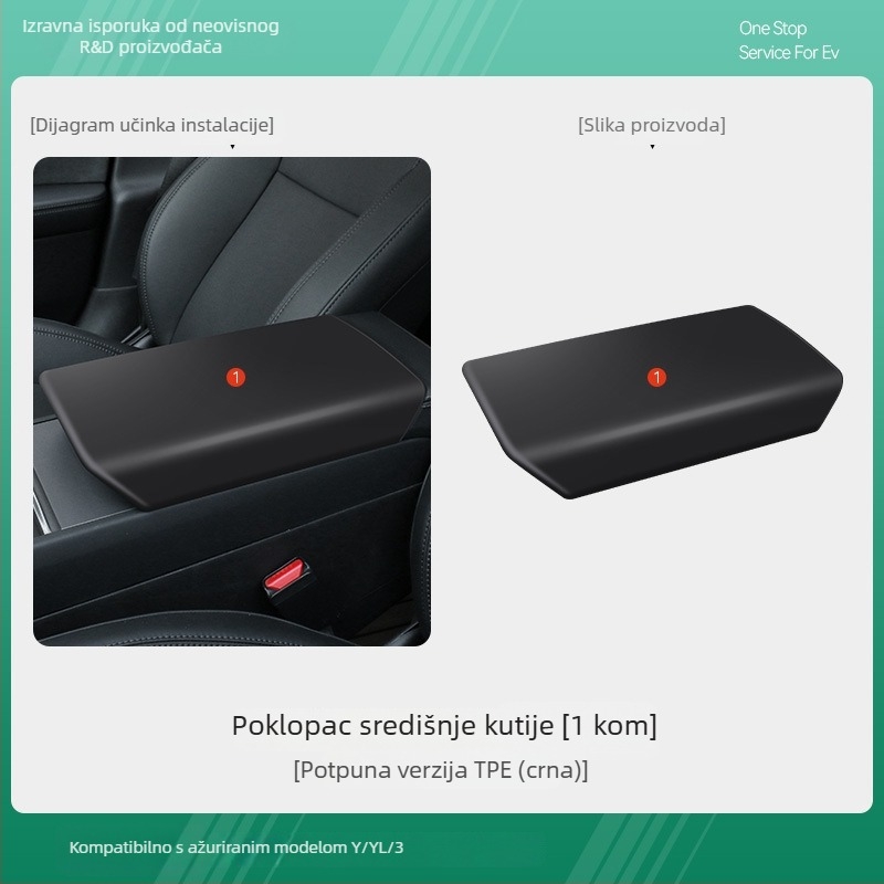 Gumeni zaštitni poklopac kutije naslona za Tesla Model Y i Model 3