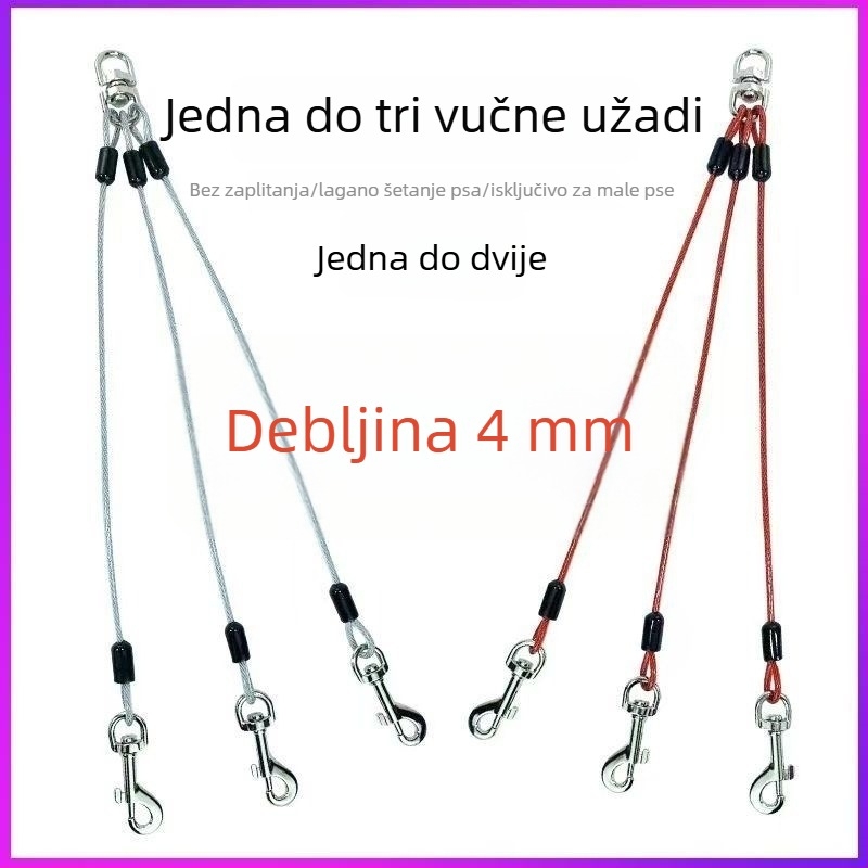 Višestruki povodac za manje pse i štence, sprječava zaplitanje, dvostruki kraje za dva do tri pse