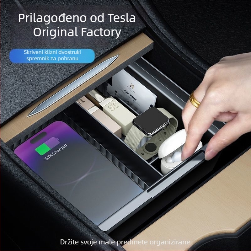 Plastični poklopac srednje konzole za Tesla Model Y i Model 3; poklopac pretinca za naslon za ruku; privatno skladište