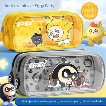 Prozirna pernica Eggman party — platno, sladak stil, Wheat and brand, IP odobren (umjetnost i kulturna kreacija)