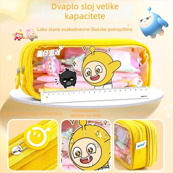 Prozirna pernica Eggman party — platno, sladak stil, Wheat and brand, IP odobren (umjetnost i kulturna kreacija)