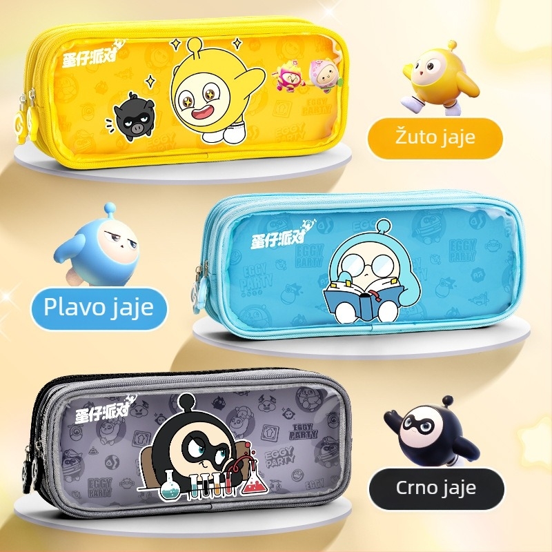 Prozirna pernica Eggman party — platno, sladak stil, Wheat and brand, IP odobren (umjetnost i kulturna kreacija)