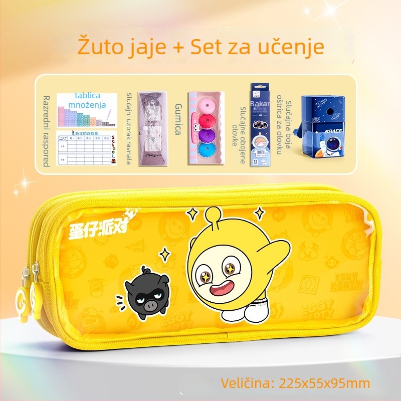 Prozirna pernica Eggman party — platno, sladak stil, Wheat and brand, IP odobren (umjetnost i kulturna kreacija)