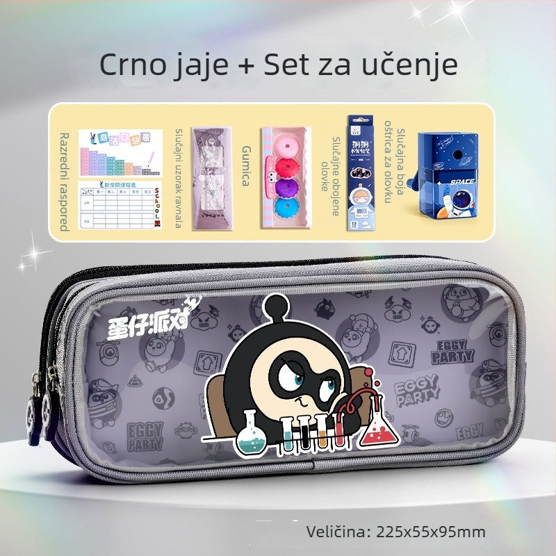 Prozirna pernica Eggman party — platno, sladak stil, Wheat and brand, IP odobren (umjetnost i kulturna kreacija)