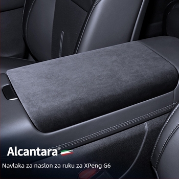 SNBLO Navlaka za kutiju naslona za Xiaopeng G6, Alcantara velur, središnji jastučić
