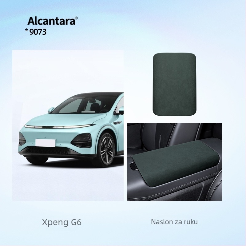 SNBLO Navlaka za kutiju naslona za Xiaopeng G6, Alcantara velur, središnji jastučić