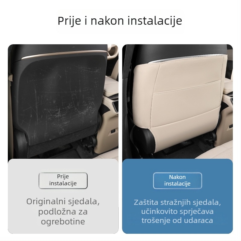 Nio stražnja sjedala protiv udaranja – Nappa koža, punilo od ovčje vune, zaštita naslona, prilagodljiv logotip marke automobila